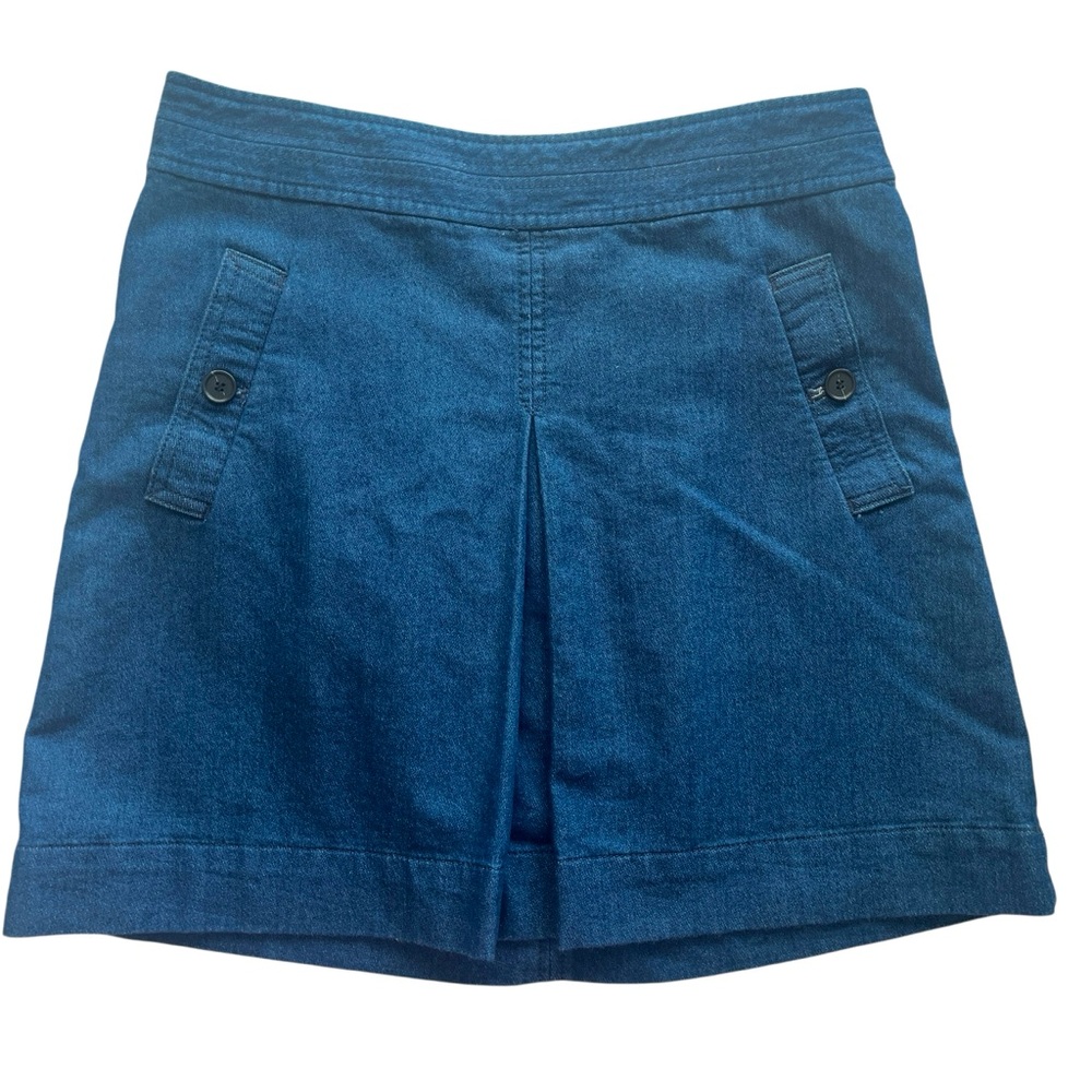 LOFT Chambray Cotton Blue Denim Shirt w/ Pockets Sz 8